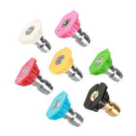 7pcs 1/4 inch Quick Connect High Pressure Washer Gun Spray Nozzle Tips 4000 Psi Cleaning Accessories Lance car cleaning - Colorless