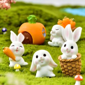 4pcs Little White Rabbit Table Decoration Ornament Easter Decoration Party Decoration - White