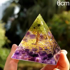 Natural Tiger Eye Orgonite Pyramid Heal Crystals Ball Energy Generator Reiki Chakra Multiplier Orgone Amethyst Meditation Stone - 6cm4 - China