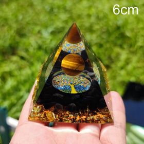 Natural Tiger Eye Orgonite Pyramid Heal Crystals Ball Energy Generator Reiki Chakra Multiplier Orgone Amethyst Meditation Stone - 6cm - China