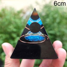 Natural Tiger Eye Orgonite Pyramid Heal Crystals Ball Energy Generator Reiki Chakra Multiplier Orgone Amethyst Meditation Stone - 6cm7 - China