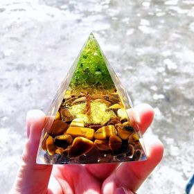 Natural Tiger Eye Orgonite Pyramid Heal Crystals Ball Energy Generator Reiki Chakra Multiplier Orgone Amethyst Meditation Stone - 6cm5 - China