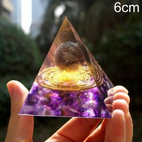 Natural Tiger Eye Orgonite Pyramid Heal Crystals Ball Energy Generator Reiki Chakra Multiplier Orgone Amethyst Meditation Stone - 6cm6 - China