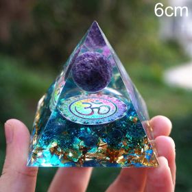 Natural Tiger Eye Orgonite Pyramid Heal Crystals Ball Energy Generator Reiki Chakra Multiplier Orgone Amethyst Meditation Stone - 6cm2 - China