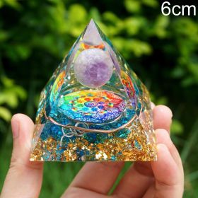 Natural Tiger Eye Orgonite Pyramid Heal Crystals Ball Energy Generator Reiki Chakra Multiplier Orgone Amethyst Meditation Stone - 6cm8 - China