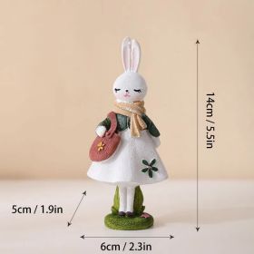 Cute Resin Rabbit Table Ornament Standing Rabbits Bunny Decorations Easter Party Home Garden Wedding Ornament Happy Easter Decor - 14 CM - CN