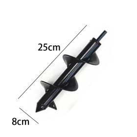 9 Size Garden Auger Drill Bit Tool Ground Drill Earth Drill Spiral Hole Digger Flower Planter Seed Planting Gardening Fence Yard - 8X25cm - CN