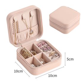 Portable Jewelry Organizer Box Travel Jewelry Case Button Leather Storage Display Box Ring Necklace Jewellery Storage Organizer - Basic Pink - China