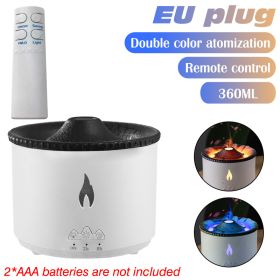 360ML Volcanic Flame Aroma Diffuser Air Humidifier Essential Oil Diffusers Smoke Ring Volcano Eruption Fragrance Machines Indoor - EU plug - CN