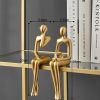 Nordic Abstract Figures Home Decoration Accessories Sculptures Living Room Study Decor Gold Humanoid Resin Embellishment Statues - seat AD - China