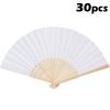 20/30/50pcs Hand-Painted Foldable Paper Fan White Folding Elegant Hand Fan Portable Party Wedding Supplies Gift Dance Fan Decor - 30PCS - China