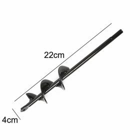 9 Size Garden Auger Drill Bit Tool Ground Drill Earth Drill Spiral Hole Digger Flower Planter Seed Planting Gardening Fence Yard - 4X22cm - CN