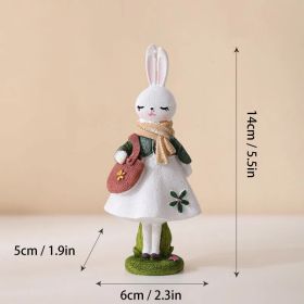 Cute Resin Rabbit Children Easter Bunny Decoration Standing Rabbit Happy Easter Party Decor Creative Bunny Table Decor Gift Home - 14 CM - CN