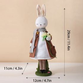 Cute Resin Rabbit Table Ornament Standing Rabbits Bunny Decorations Easter Party Home Garden Wedding Ornament Happy Easter Decor - 29 CM-D - CN