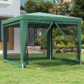 Party Tent with 4 Mesh Sidewalls Green 9.8'x9.8' HDPE - Green