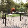 Patio Dining Table Black 63"x31.5"x29.1" Steel and Tempered Glass - Black