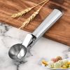 Ice Cream Scoops Stacks Stainless Steel Ice Cream Digger Non-Stick Fruit Ice Ball Maker Watermelon Ice Cream Spoon Tool - Silver