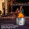 19" Smokeless Fire Pit,Portable Wood Burning Fireplace with Removable Ash Pan, Large Outdoor Firepit - Stainless Steel - as Pic