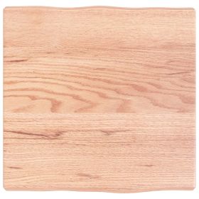 Table Top Light Brown 15.7"x15.7"x(0.8"-1.6") Treated Solid Wood Live Edge - Brown