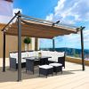 13 x 10 Ft Outdoor Patio Retractable Pergola With Canopy Sun shelter Pergola for Gardens,Terraces,Backyard - as Pic