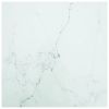 Table Top White 27.6"x27.6" 0.2" Tempered Glass with Marble Design - White