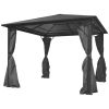 Gazebo with Curtain Anthracite Aluminum 118.1" x 118.1" - Anthracite