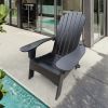 Outdoor or indoor Wood Adirondack chair with an hole to hold umbrella on the arm - Black