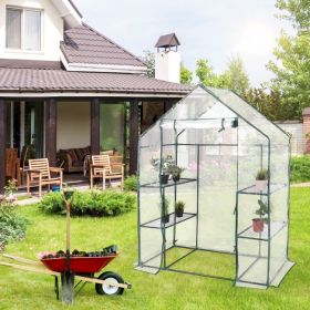 Portable Outdoor 4 Shelves Greenhouse - Transparent