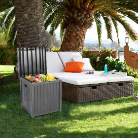 Free shipping 51gal 195L Outdoor Garden Plastic Storage Deck Box Chest Tools Cushions Toys Lockable Seat Waterproof  YJ - grey