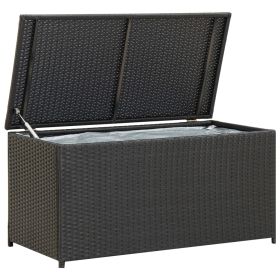 Patio Storage Box Poly Rattan 39.3"x19.6"x19.6" Black - Black