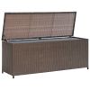 Patio Storage Box Brown 47.2"x19.7"x23.6" Poly Rattan - Brown