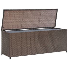 Patio Storage Box Brown 47.2"x19.7"x23.6" Poly Rattan - Brown