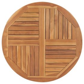 Table Top Solid Teak Wood Round 1" 35.4" - Brown