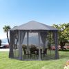 10ft x 10ft Patio Gazebo-Black-AS - as picture