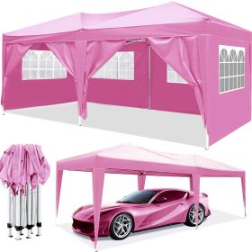 10'x20' EZ Pop Up Canopy Outdoor Portable Party Folding Tent with 6 Removable Sidewalls + Carry Bag + 4pcs Weight Bag - as Pic