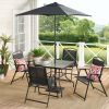 6-Piece Outdoor Patio Dining Set - Black