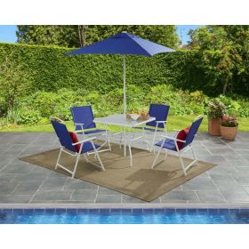 6-Piece Outdoor Patio Dining Set - Blue