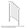 Handrails for Outdoor Steps, Iron Handrail Fits 2 Step, Transitional Handrail with Installation Kit, White - as picture