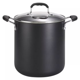 12qt Stock Pot with Lid, Simply Cook Nonstick Cookware Black - black