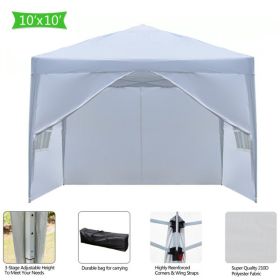 3 x 3m Two Doors & Two Windows Practical Waterproof Right-Angle Folding Tent White - as picture