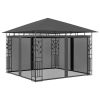 Gazebo with Mosquito Net 9.8'x9.8'x9' Anthracite 0.6 oz/ft² - Grey