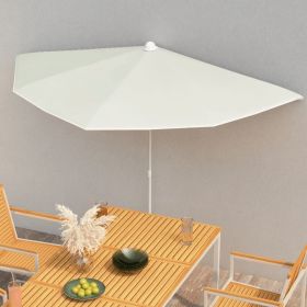 Garden Half Parasol with Pole 70.9"x35.4" Sand - Cream