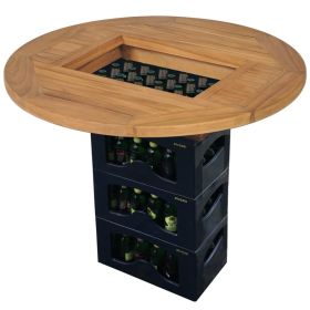 Beer Crate Tabletop Teak 27.6" - Brown