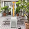 42; 000 BTU Stainless Steel Pyramid Patio Heater With Wheels - Silver