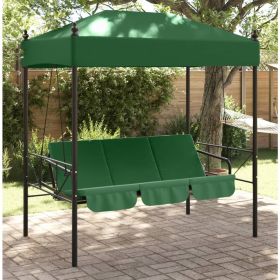 Patio Swing Bench with Canopy Green Steel