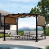 12 x 9 Ft Outdoor Pergola Patio Gazebo,Retractable Shade Canopy,Steel Frame Grape Gazebo,Sunshelter Pergola for Gardens,Terraces,Backyard - as Pic