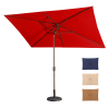 6.5FT × 10FT Patio Umbrella Outdoor Red Uv Protection - as Pic