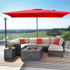 6.5FT × 10FT Patio Umbrella Outdoor Red Uv Protection - as Pic