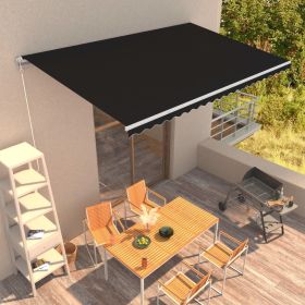 Manual Retractable Awning 196.9"x118.1" Anthracite - Anthracite