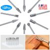 10Pcs Double Cut Carbide Rotary Die Grinder Bit Set 1/8in Shank 1/4in Head Fit for Dremel Grinder Drill DIY Wood Working Carving Metal Polishing